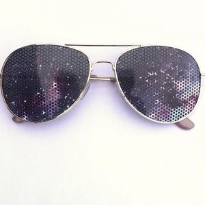 Cosmic Space Galaxy II Graphic Nebula Polarized Aviator Sunglasses for Men/Women